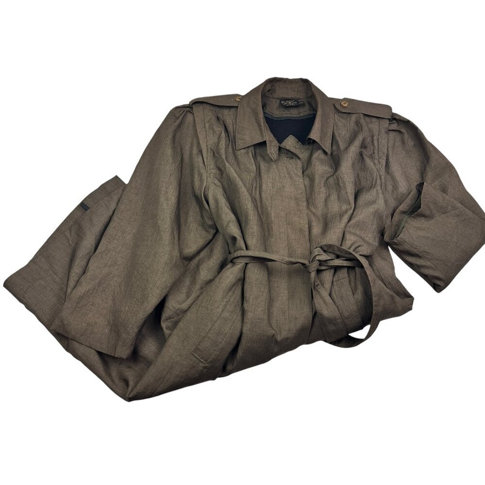 British Mist Vintage Long Brown Retro 80's Trench Coat Women's Size 20W
